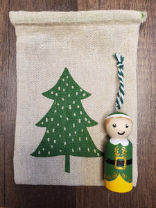 Buddy the Elf Hand Painted Wooden Peg