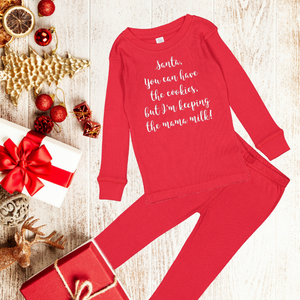 Santa, keep your cookies! Red Holiday Pajama Set