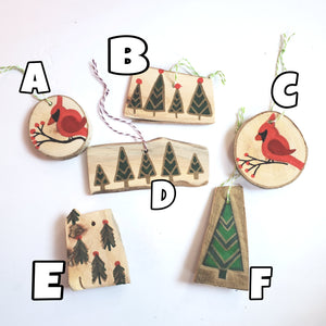 Hand Painted Wooden Ornaments Winter