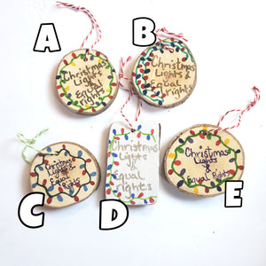 Hand Painted Wooden Ornaments Christmas Lights