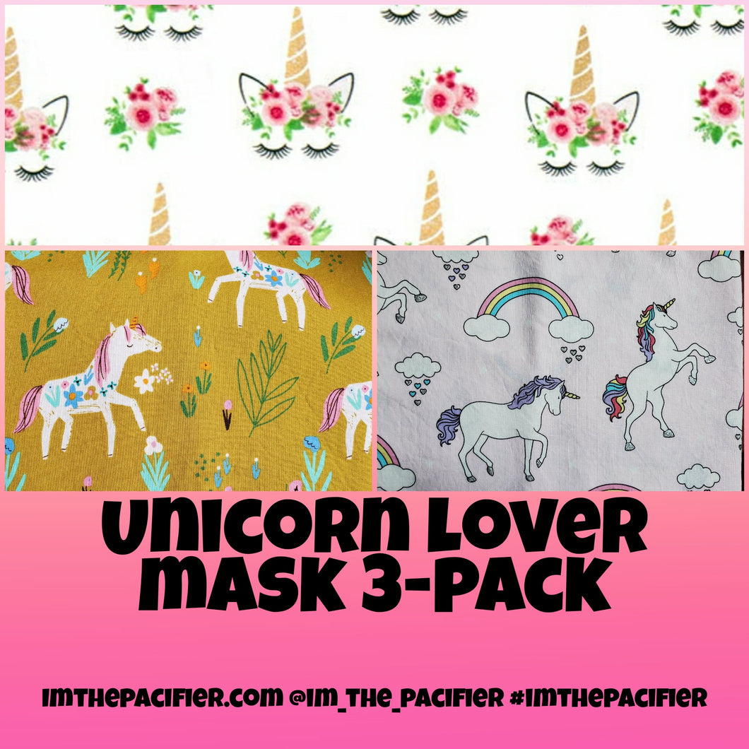 Unicorn Lover 3 Pack Face Mask